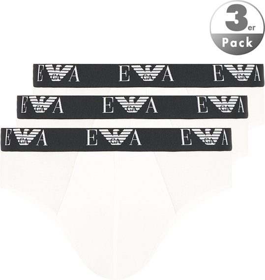 Thumbnail - EMPORIO ARMANI Herren Slips weiß Baumwolle & Mix unifarben