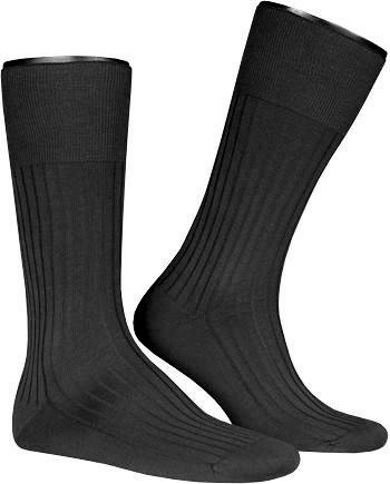 Thumbnail - Falke Herren Socken schwarz Piuma Baumwolle unifarben