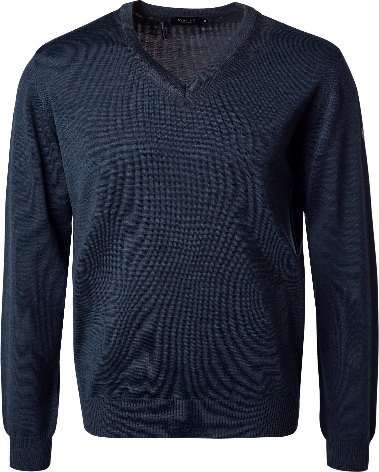 Thumbnail - MAERZ Muenchen Herren V-Pullover blau unifarben