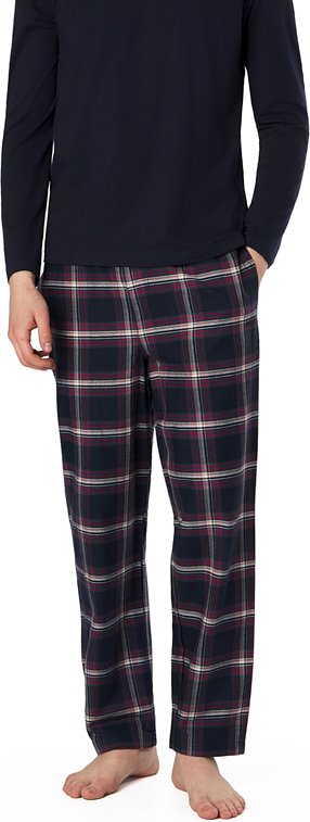 BOSS Black Herren Schlafanzüge blau Baumwolle & Mix Kariert