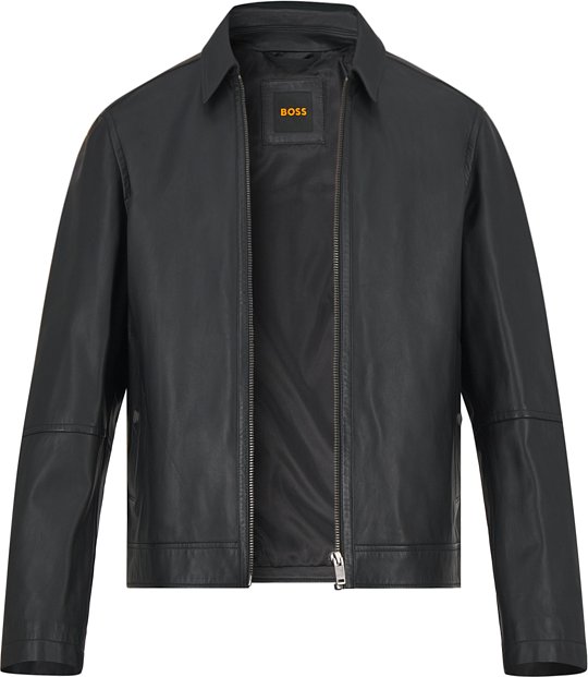 Thumbnail - BOSS Orange Herren Lederjacke schwarz