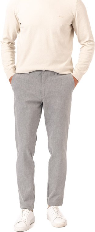 Thumbnail - BOSS Black Herren Hose grau meliert Slim Fit