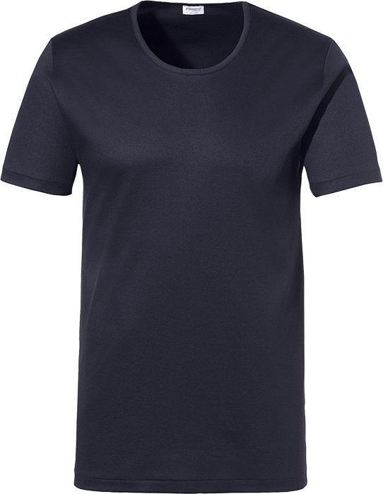 Zimmerli Herren T-Shirt blau Reine Baumwolle unifarben