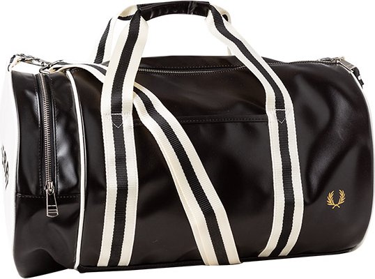 Fred Perry Herren Sporttasche schwarz Kunstleder
