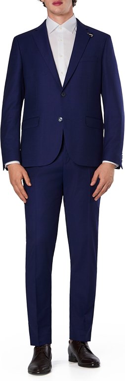 bugatti Herren Anzug blau meliert