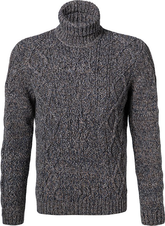 RAGMAN Herren Rollkragenpullover blau unifarben