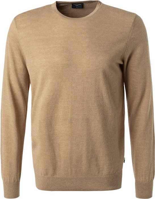 OLYMP Herren Pullover beige unifarben