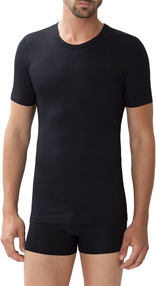 Thumbnail - Zimmerli Herren T-Shirt schwarz Viskose/Modal unifarben