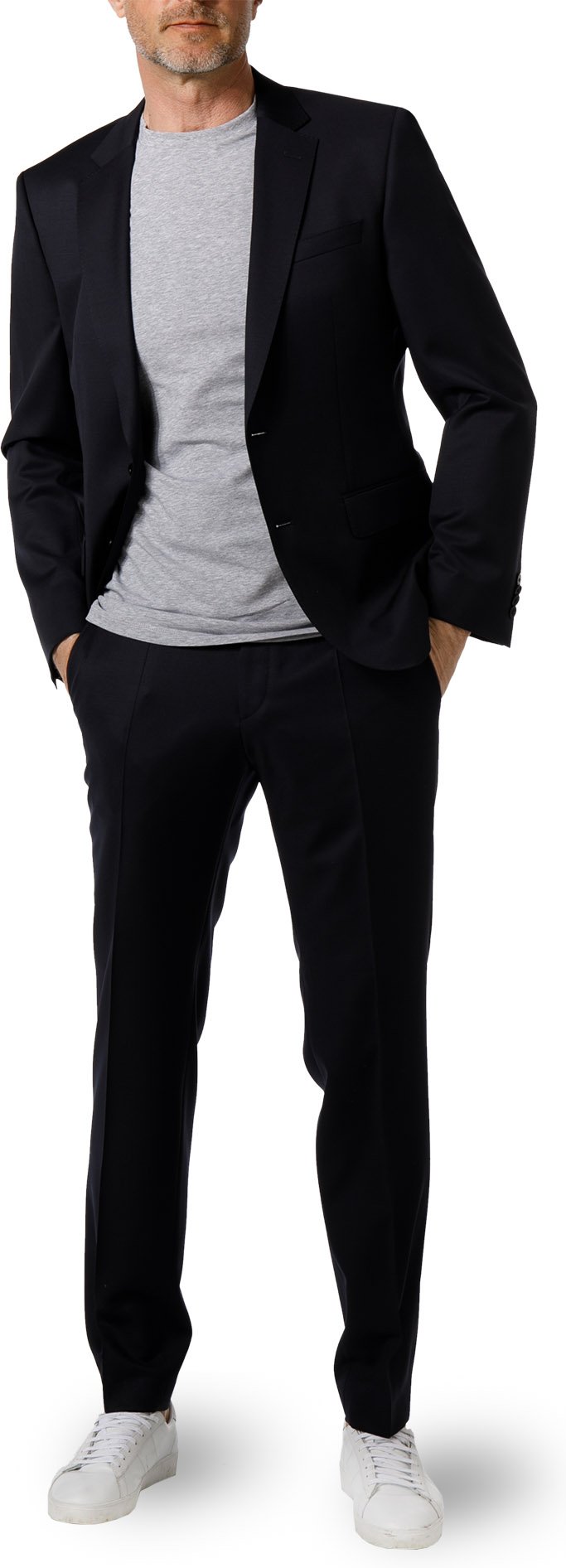 BOSS Black Herren Anzug blau Slim Fit