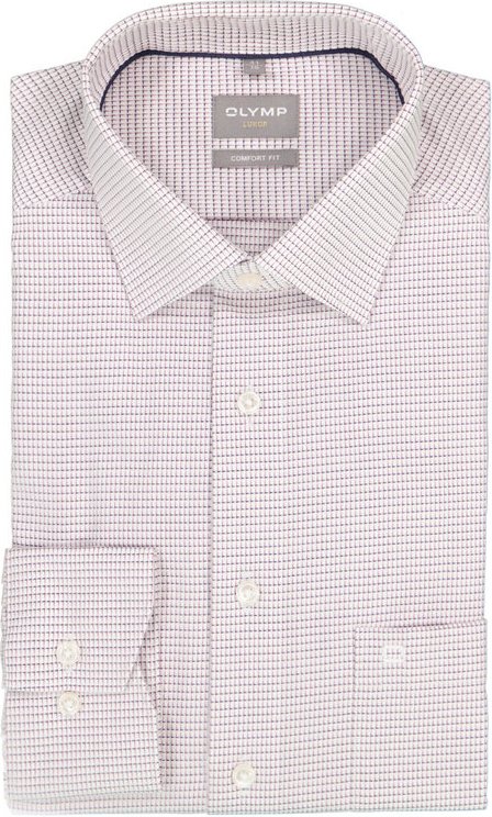 OLYMP Herren Hemd rosa gemustert