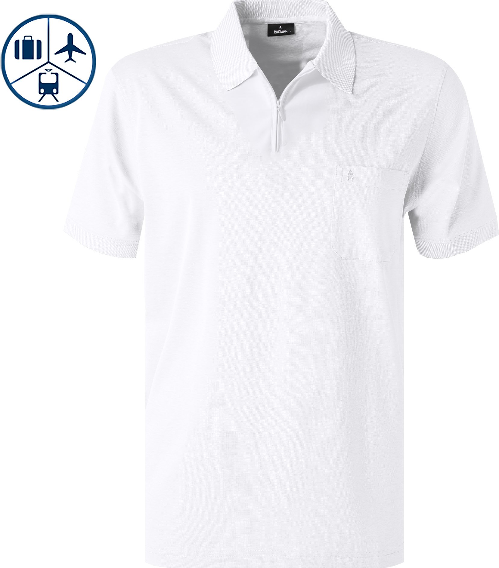 RAGMAN Herren Polo-Shirt weiß