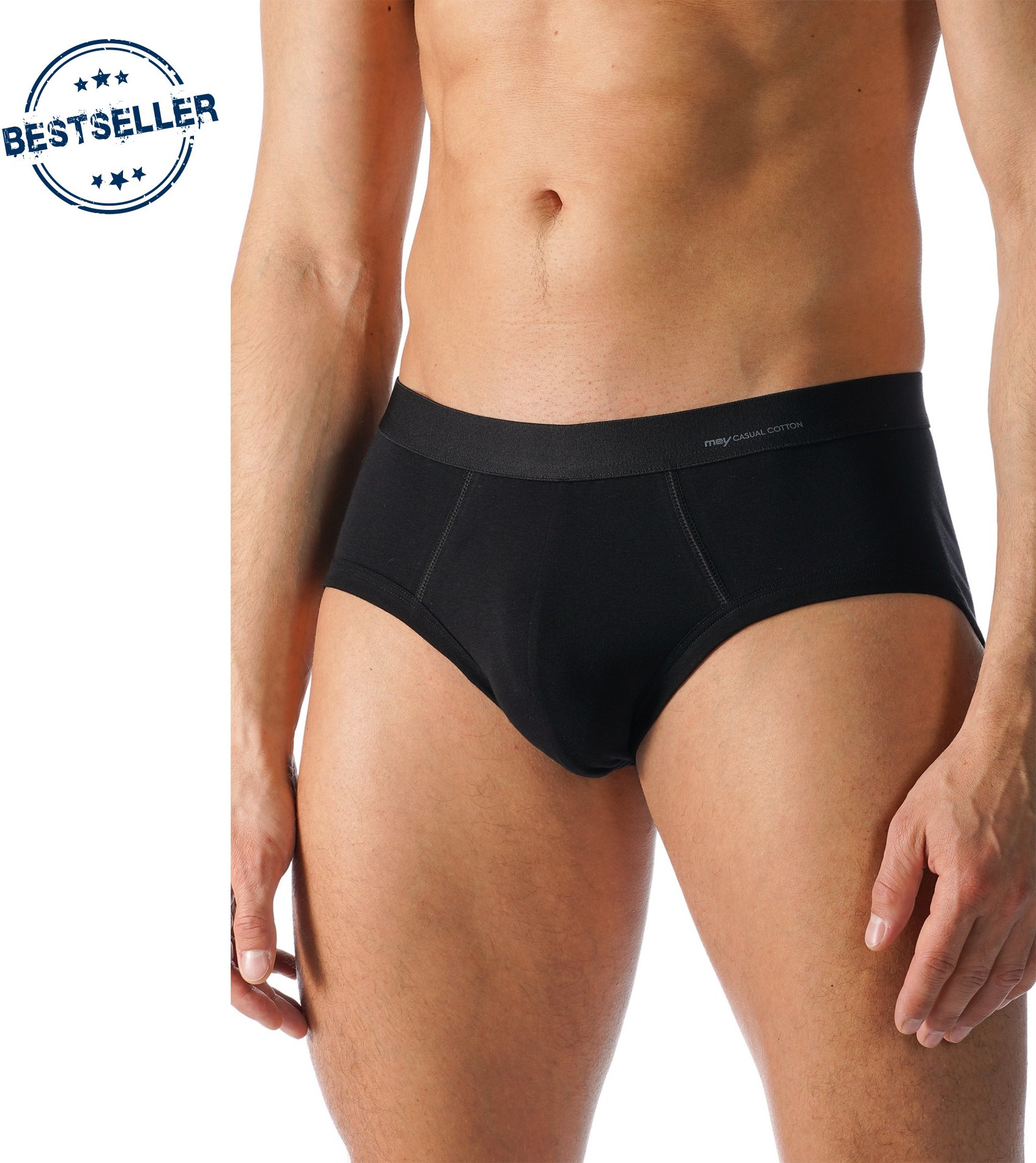 Mey Herren Men-Slip schwarz Pima unifarben