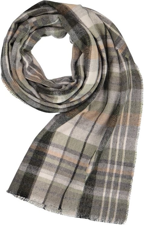 DANTE Herren Schal grau Kashmere-Wolle kariert