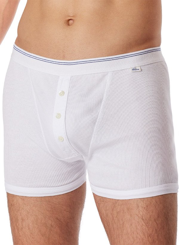 Schiesser Revival Herren Shorts weiß Reine Baumwolle