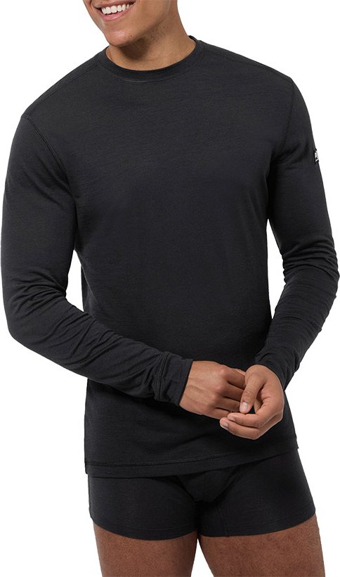 super.natural Herren Longsleeve schwarz Merinowool