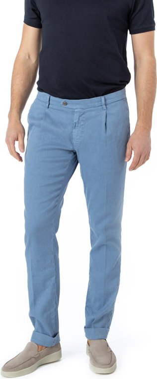 Mason's Herren Bundfaltenhose blau