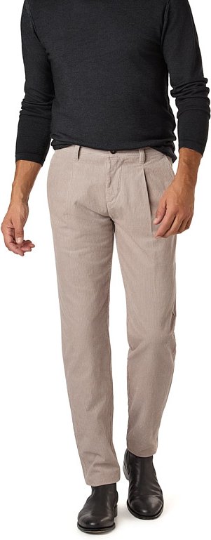 Marc O'Polo Herren Bundfaltenhose grau