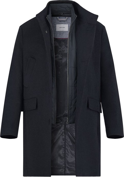 Pierre Cardin Herren Mantel blau unifarben