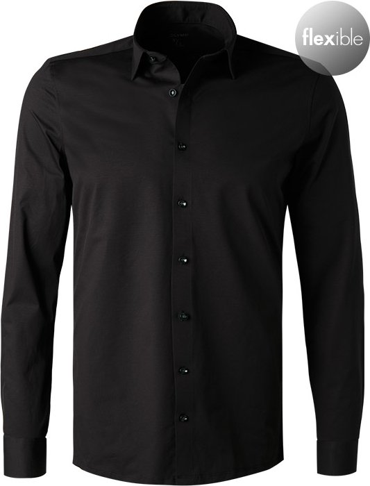 Thumbnail - OLYMP Herren Hemd schwarz Slim Fit