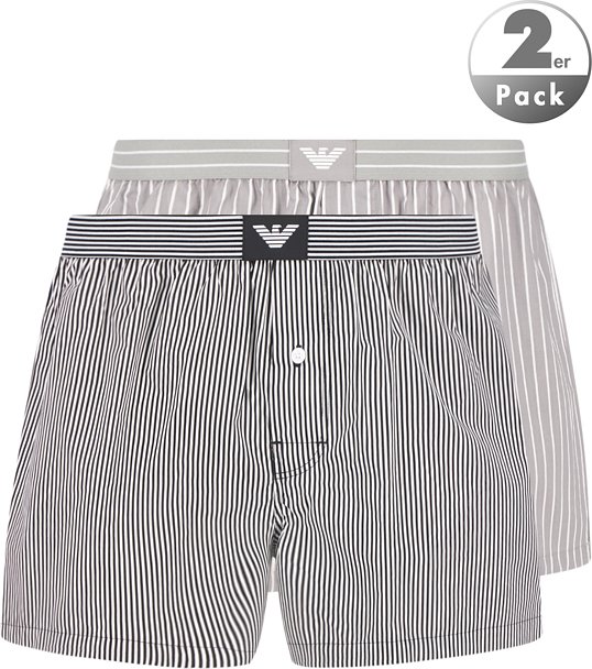 EMPORIO ARMANI Herren Unterwäsche grau,schwarz Mikrofaser/Funktion Gestreift