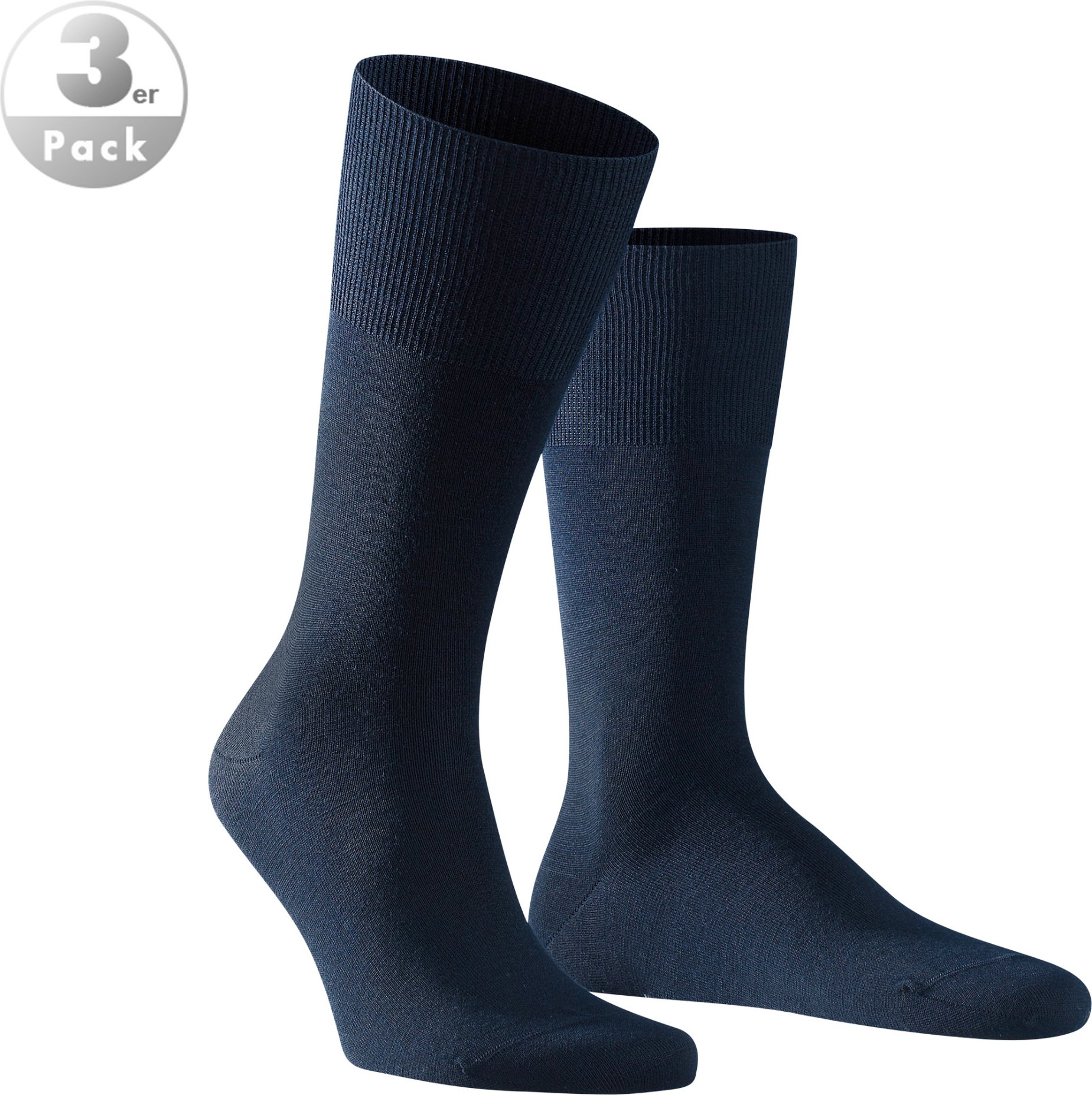 Thumbnail - Falke Herren Socken blau Merinowolle unifarben