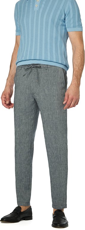 BOSS Black Herren Hose blau meliert