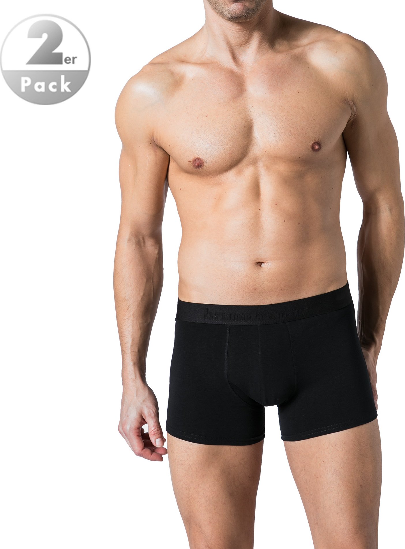 Thumbnail - bruno banani Herren Shorts schwarz Baumwolle & Mix unifarben