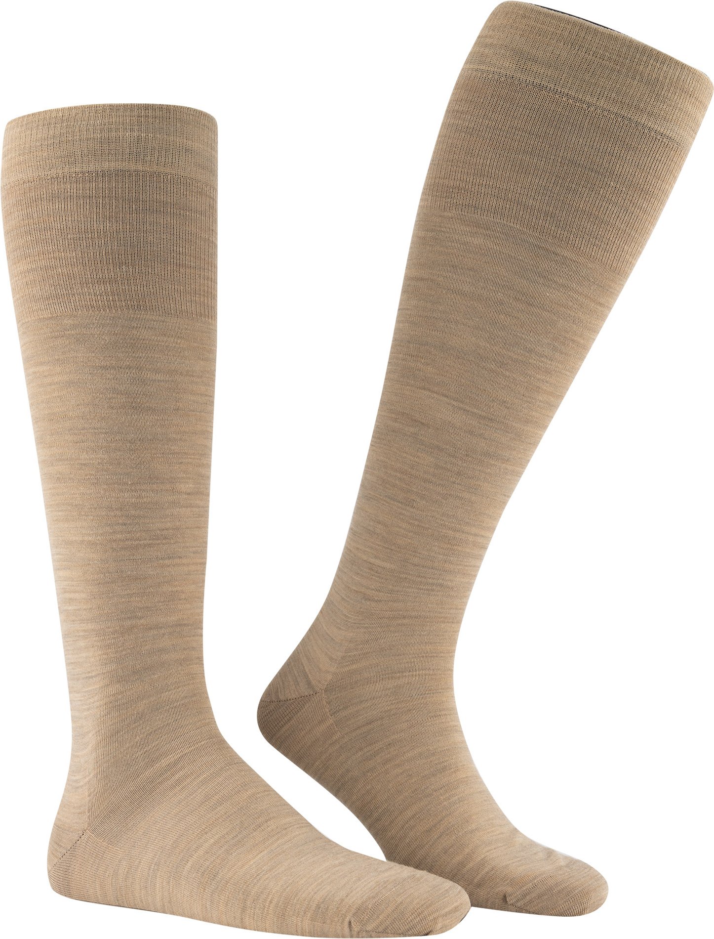 KUNERT Men Herren Kniestrümpfe beige Merinowolle unifarben
