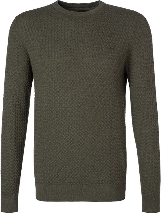 bugatti Herren Pullover grün unifarben