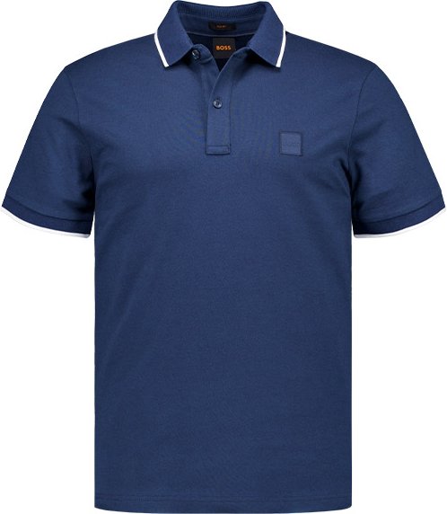 BOSS Orange Herren Polo-Shirt blau Slim Fit