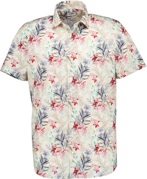 OLYMP Herren Hemden beige geblümt