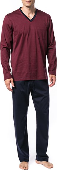 Thumbnail - Novila Herren Pyjama rot Jersey-Baumwolle unifarben