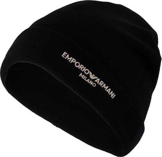 EMPORIO ARMANI Herren Mütze schwarz Woll-Stoff