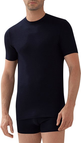 Zimmerli Herren T-Shirt blau Viskose/Modal unifarben