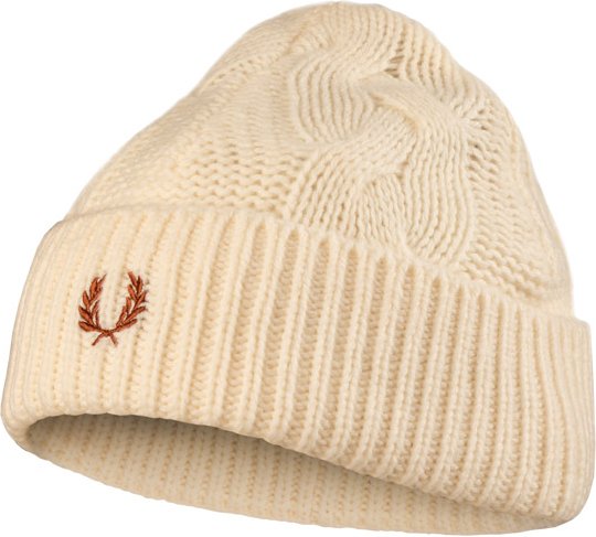 Fred Perry Herren Mütze weiß Woll-Stoff