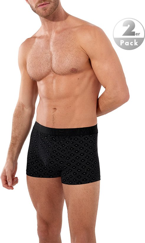 Thumbnail - HOM Herren Trunk schwarz Baumwolle & Mix Gemustert,unifarben,Geprintet