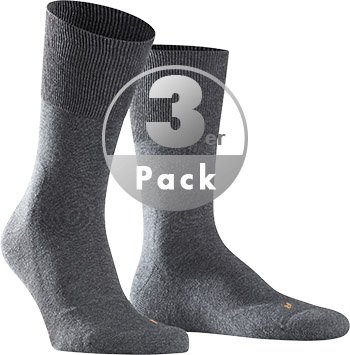 Thumbnail - Falke Herren Socken grau Baumwolle & Mix unifarben