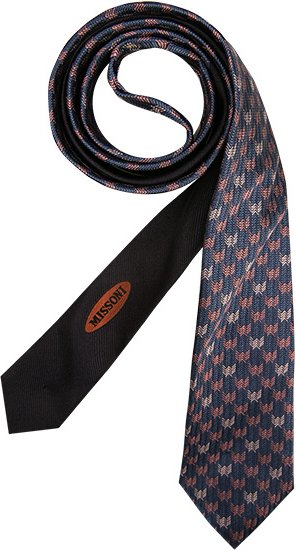 MISSONI Herren Krawatte blau Gemustert