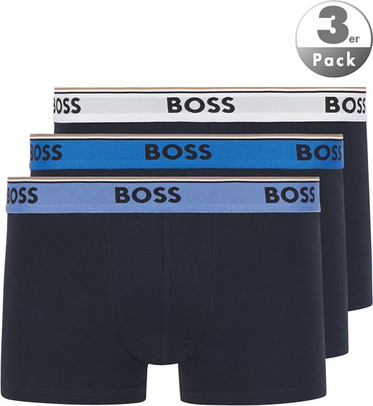 BOSS Black Herren Trunks blau Baumwolle & Mix unifarben