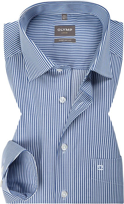 OLYMP Herren Hemd blau gestreift Comfort Fit