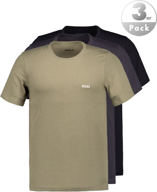 BOSS Black Herren T-Shirts grau Reine Baumwolle