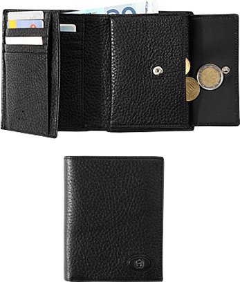 AIGNER Herren Geldbörse schwarz Leder