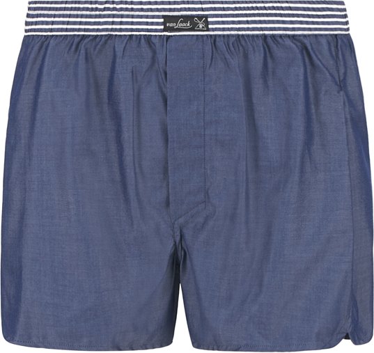 van Laack Herren Boxershorts blau Reine Baumwolle unifarben