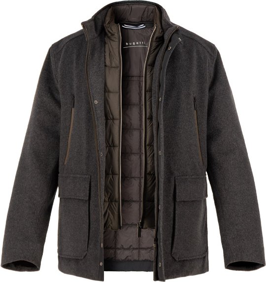 Thumbnail - bugatti Herren Jacke grau unifarben