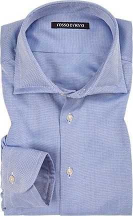 rosso e nero Herren Hemd blau Slim Fit