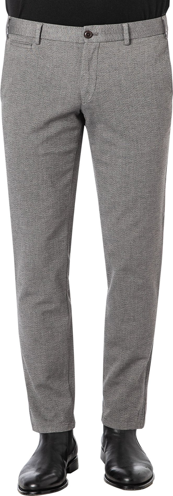 Thumbnail - HILTL Herren Hosen grau meliert Slim Fit