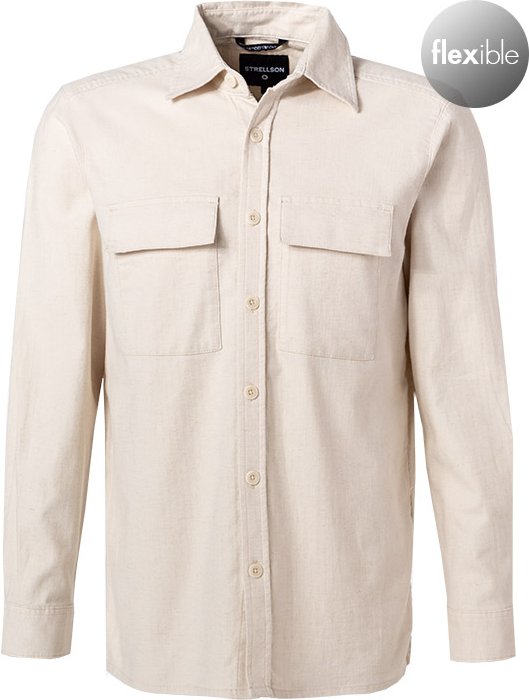Strellson Herren Overshirt beige meliert