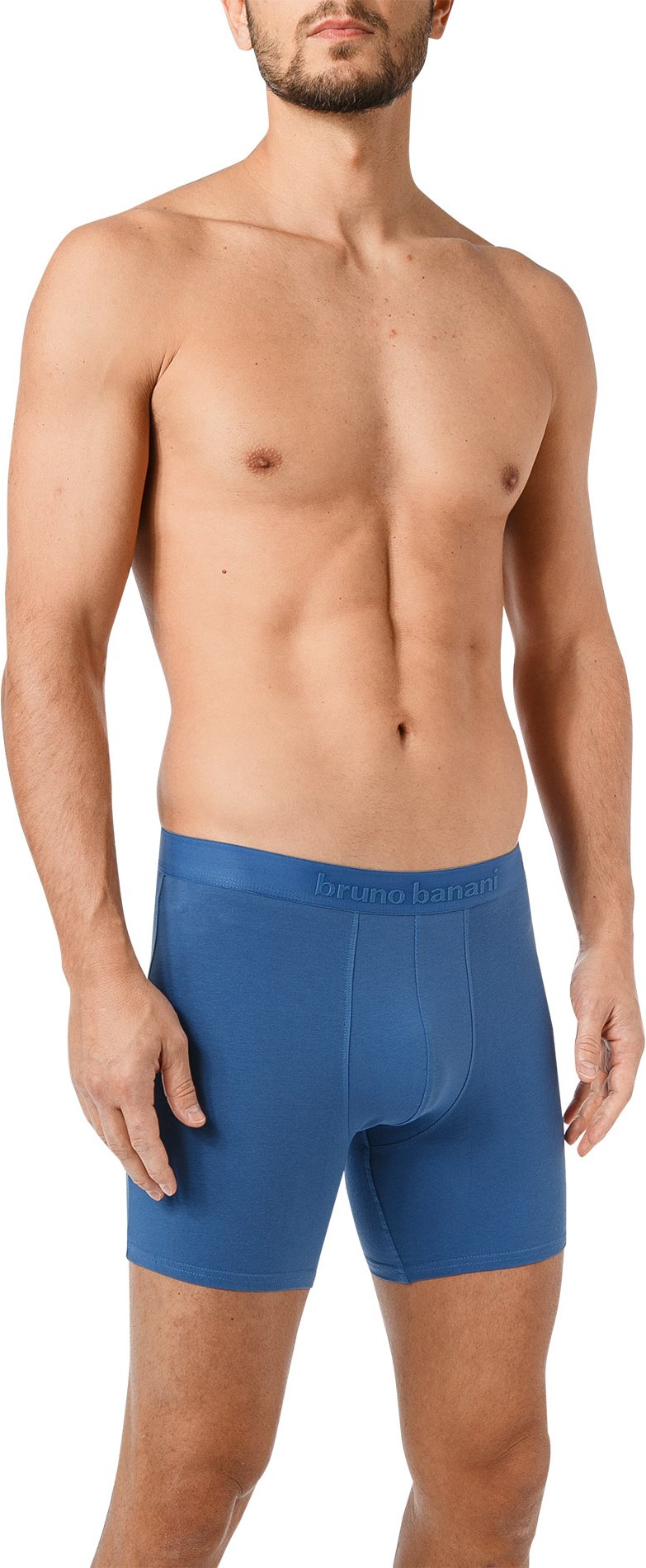 Thumbnail - bruno banani Herren Shorts blau Baumwolle & Mix unifarben