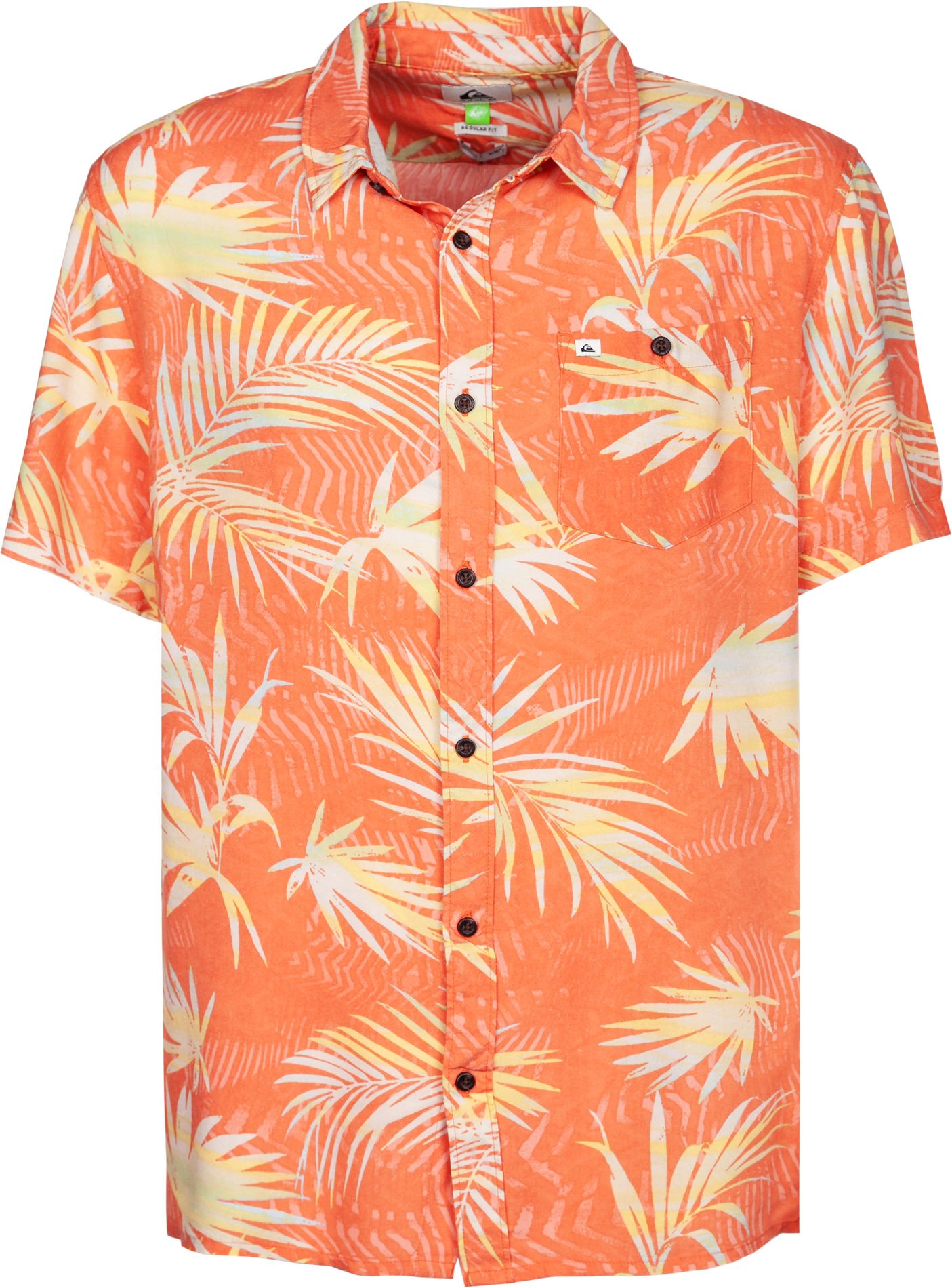 Quiksilver Herren Kurzarmhemd orange geblümt