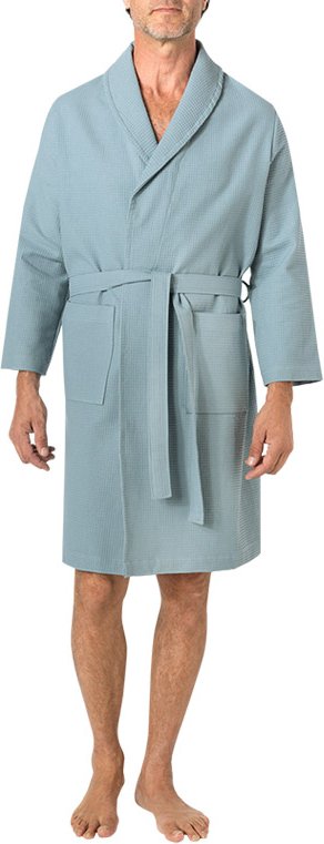 LASA Herren Bademantel grau unifarben